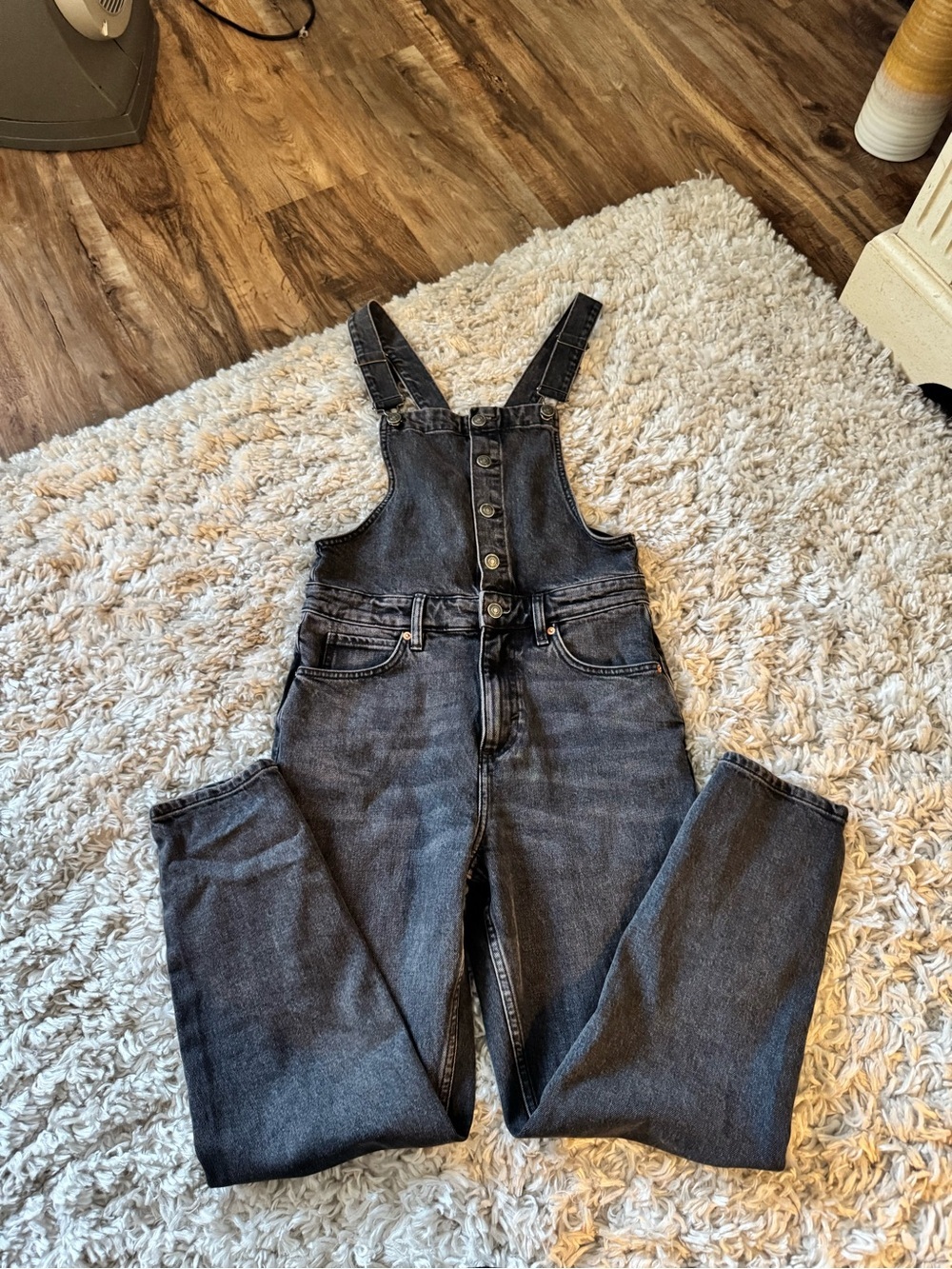 We The Free Black Denim High-Bib Overalls